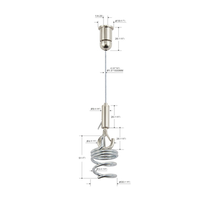 Hệ thống treo bảng âm thanh với kẹp cáp điều chỉnh dây thừng 1,5mm