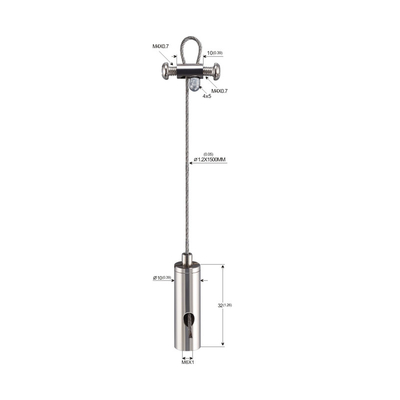 Bộ treo tranh nghệ thuật bằng cáp kim loại Cobra Hợp kim kẽm mạ niken 1.8mm