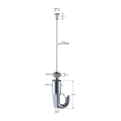 Bộ treo tranh nghệ thuật bằng cáp kim loại Cobra Hợp kim kẽm mạ niken 1.8mm