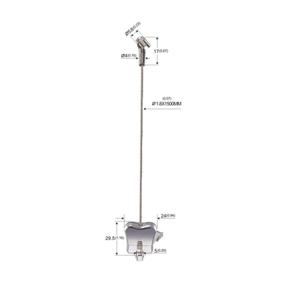 Bộ treo tranh nghệ thuật bằng cáp kim loại Cobra Hợp kim kẽm mạ niken 1.8mm