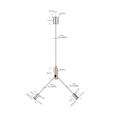 Bảng điều khiển đèn Led Bộ treo cáp loại Y có móc YW-86032