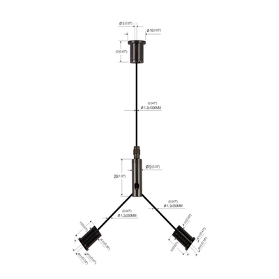 Bảng điều khiển đèn Led Bộ treo cáp loại Y có móc YW-86032