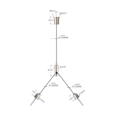 Bộ treo nĩa High Bay Light, Bộ treo dây mạ niken bằng đồng thau YW-86023