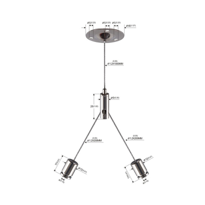 Hệ thống treo đèn LED tuyến tính Y Shape với thanh trượt YW-86447