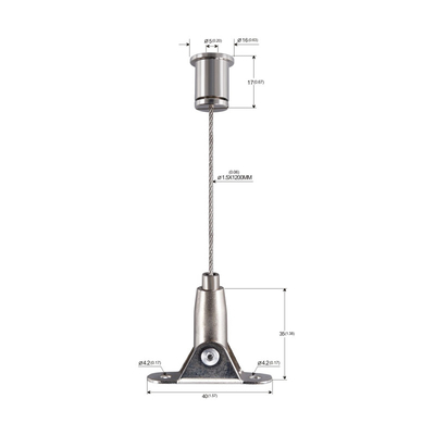 Hệ thống treo bảng âm thanh với kẹp cáp điều chỉnh dây thừng 1,5mm