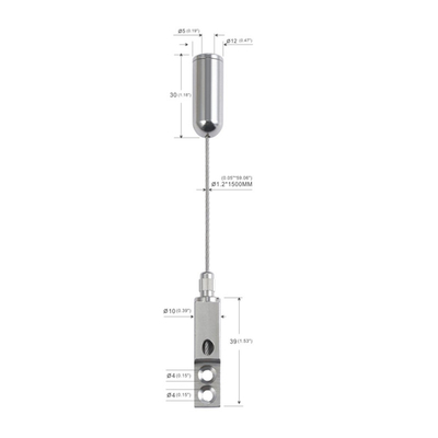 Hệ thống treo bảng âm thanh với kẹp cáp điều chỉnh dây thừng 1,5mm