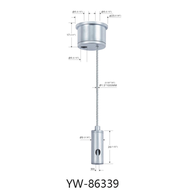 Đèn LED Cáp thiết lập hệ thống với 1.2mm vít trong dây 600mm chiều dài điều chỉnh kết thúc
