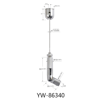 Đèn LED Cáp thiết lập hệ thống với 1.2mm vít trong dây 600mm chiều dài điều chỉnh kết thúc