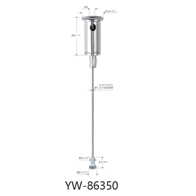 Đèn LED Cáp thiết lập hệ thống với 1.2mm vít trong dây 600mm chiều dài điều chỉnh kết thúc