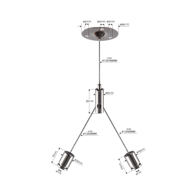 Bộ dụng cụ treo Hệ thống treo đèn LED tuyến tính Y Shape với thanh trượt YW-86447