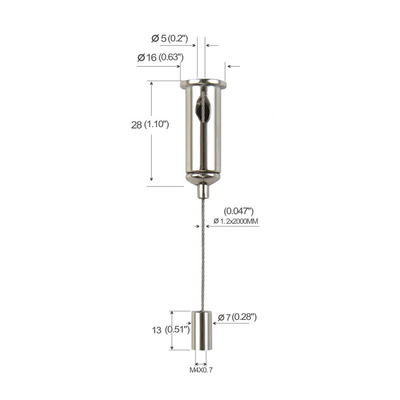 YW-86010 Đèn led tuyến tính Bộ dụng cụ treo bằng đồng thau với dây treo và đinh tán